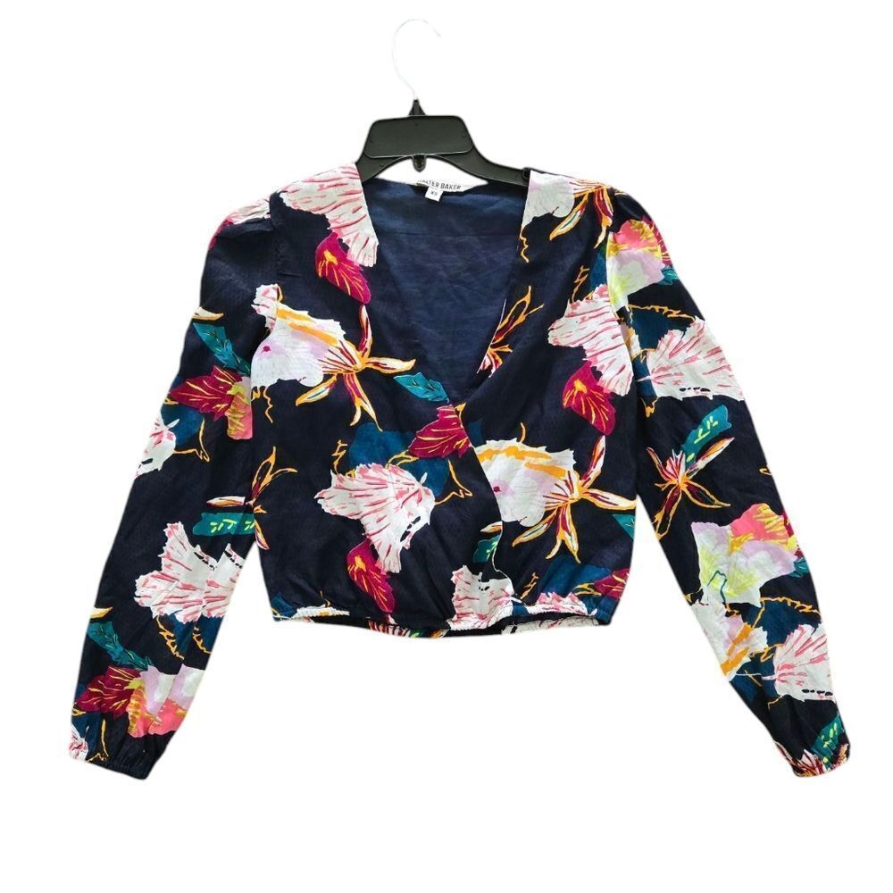 Walrer Baker Surplice Floral Print Top NWOT